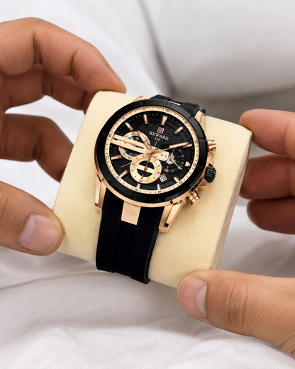 REWARD VIP Prestige Men's Watch – Gold & Black Chronograph