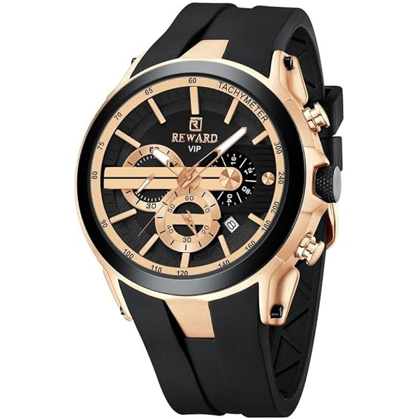 REWARD VIP Prestige Men's Watch – Gold & Black Chronograph