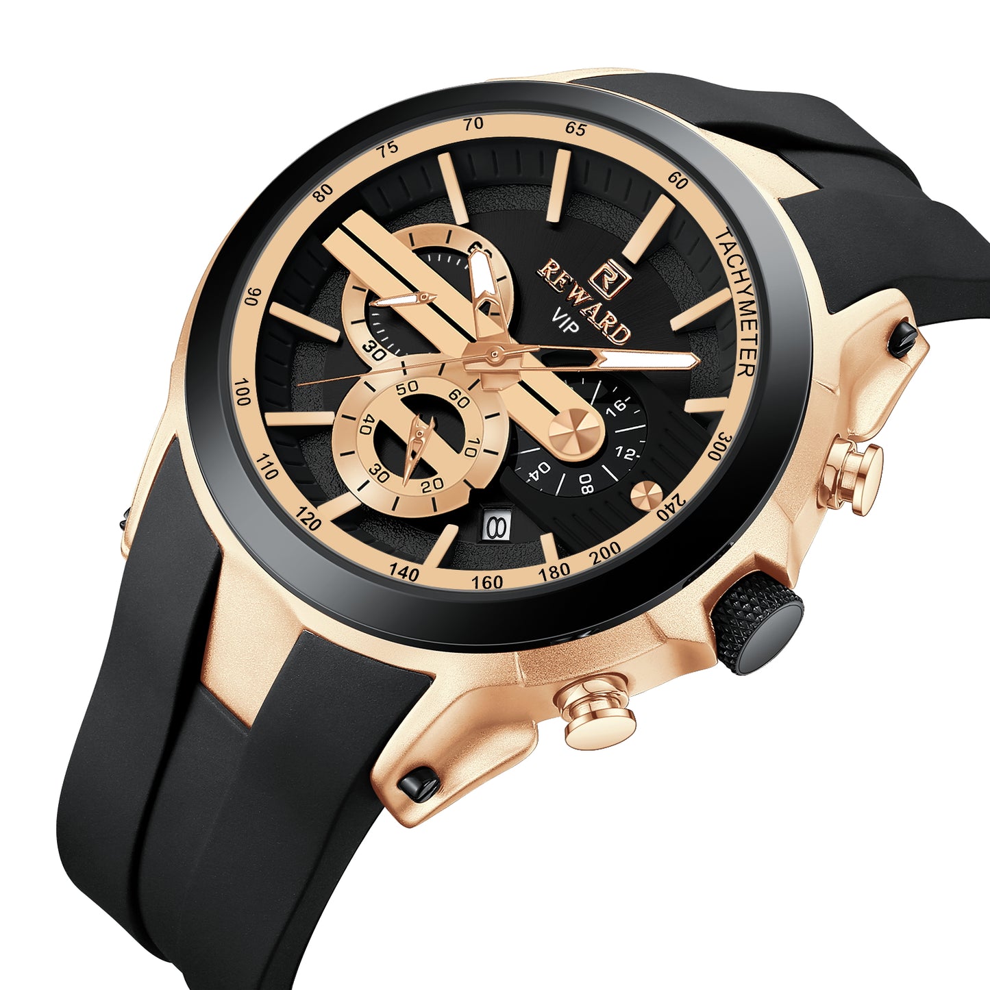 REWARD VIP Prestige Men's Watch – Gold & Black Chronograph