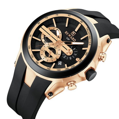 REWARD VIP Prestige Men's Watch – Gold & Black Chronograph